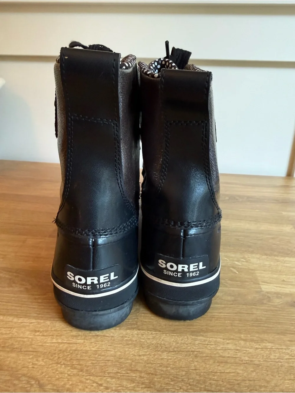 SOREL Tivoli Metallic Black Waterproof Rain Duck Boots Polka Dot Lining Size 11